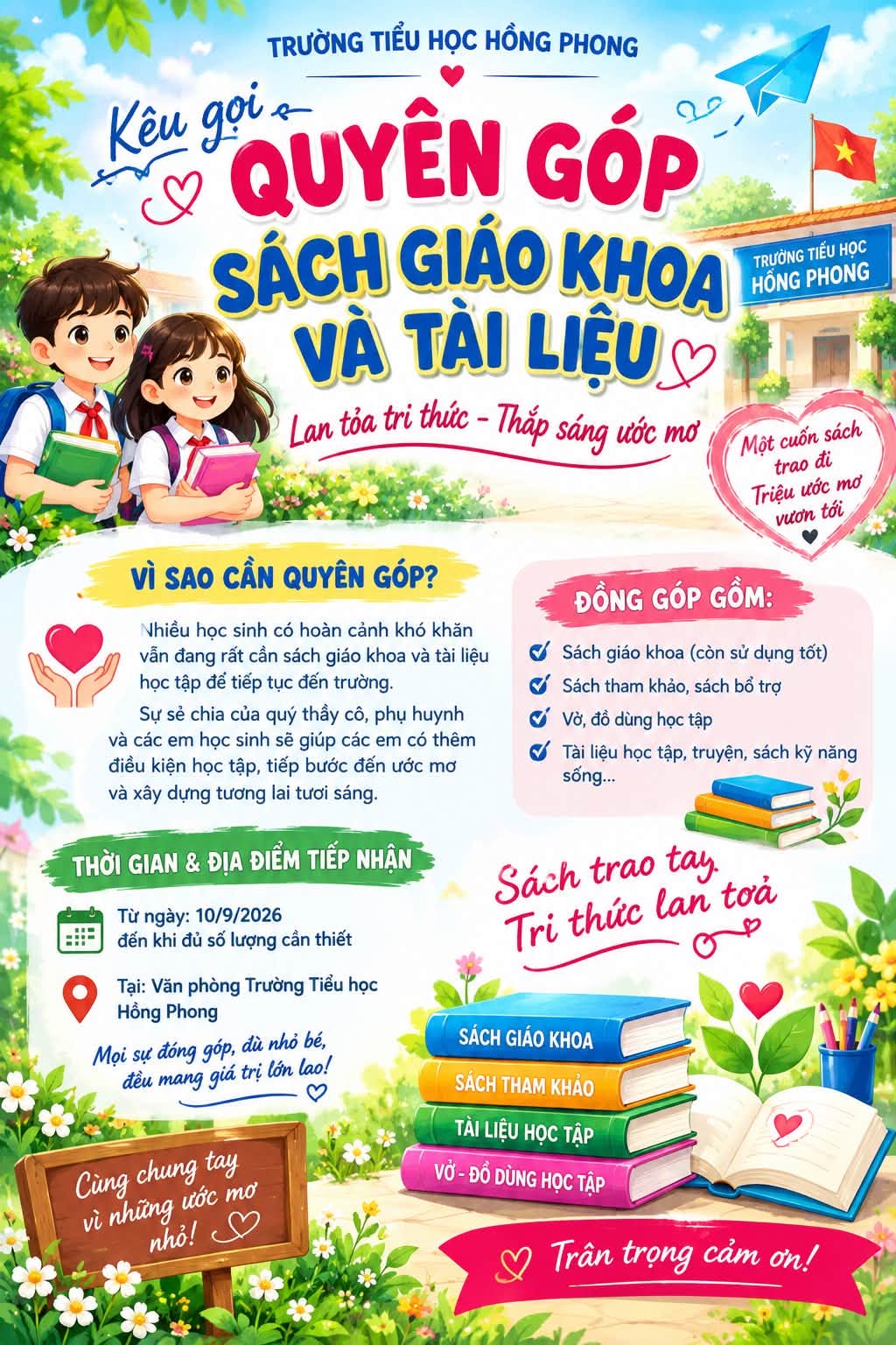 Hưởng ứng Lễ Phát Động Phong Trào Quyên Góp Sách Giáo Khoa và Tài Liệu
